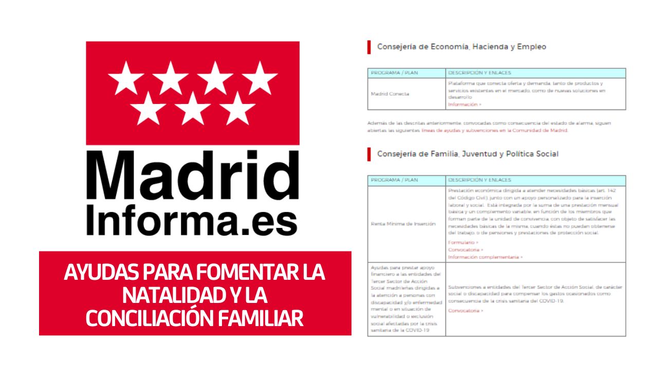 ayudas para fomentar la natalidad y la conciliación familiar