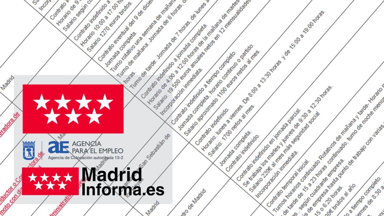 Agencia Empleo Madrid 14 diciembre 2022
