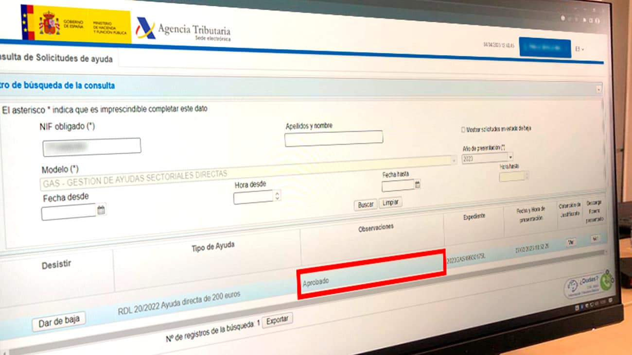 200 euros Agencia Tributaria