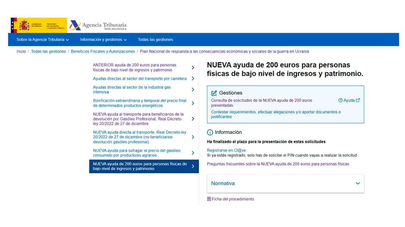 Ayuda 200 euros Hacienda