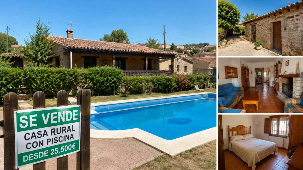 Casa rural con piscina en un pueblo cerca de Madrid en venta desde 25.500 euros