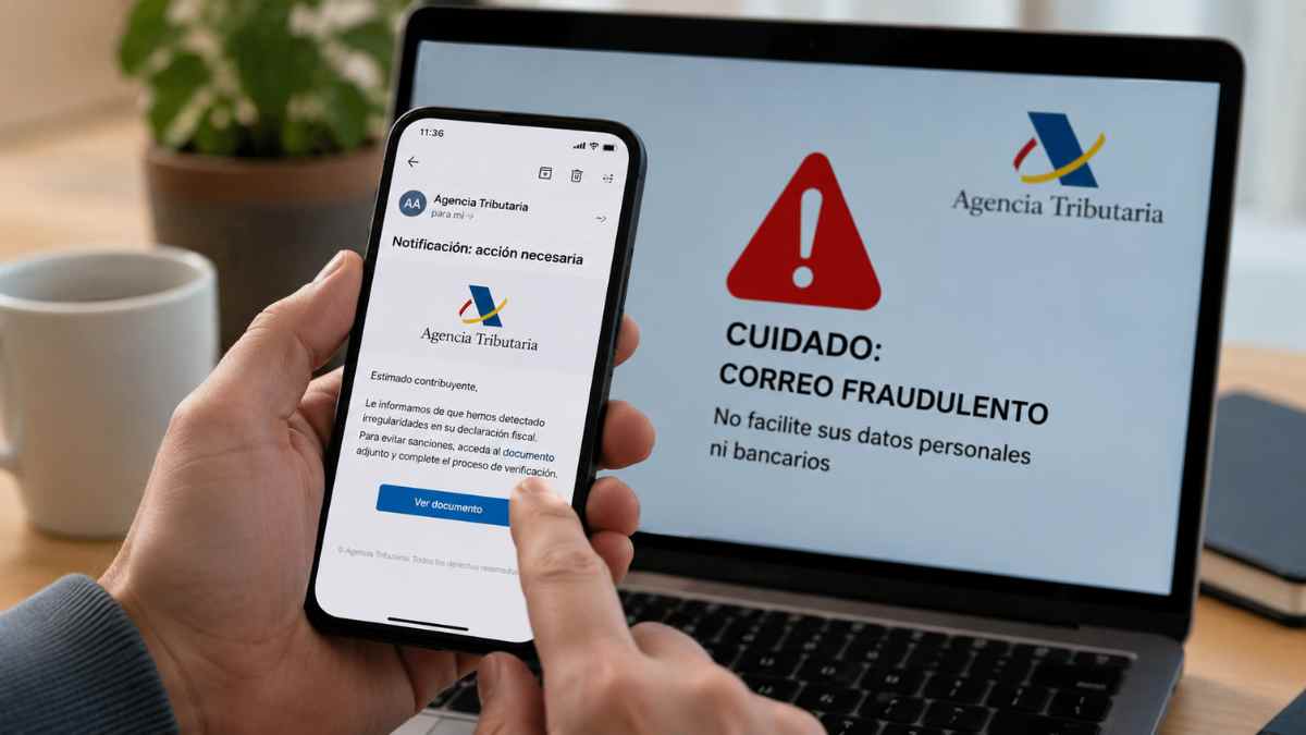Falso email de la Agencia Tributaria utilizado en una estafa de phishing contra contribuyentes