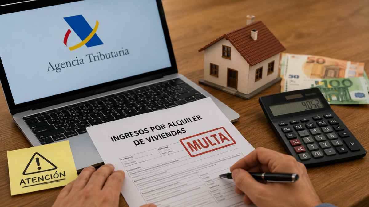 Documento de Hacienda con una multa por no declarar ingresos del alquiler de viviendas