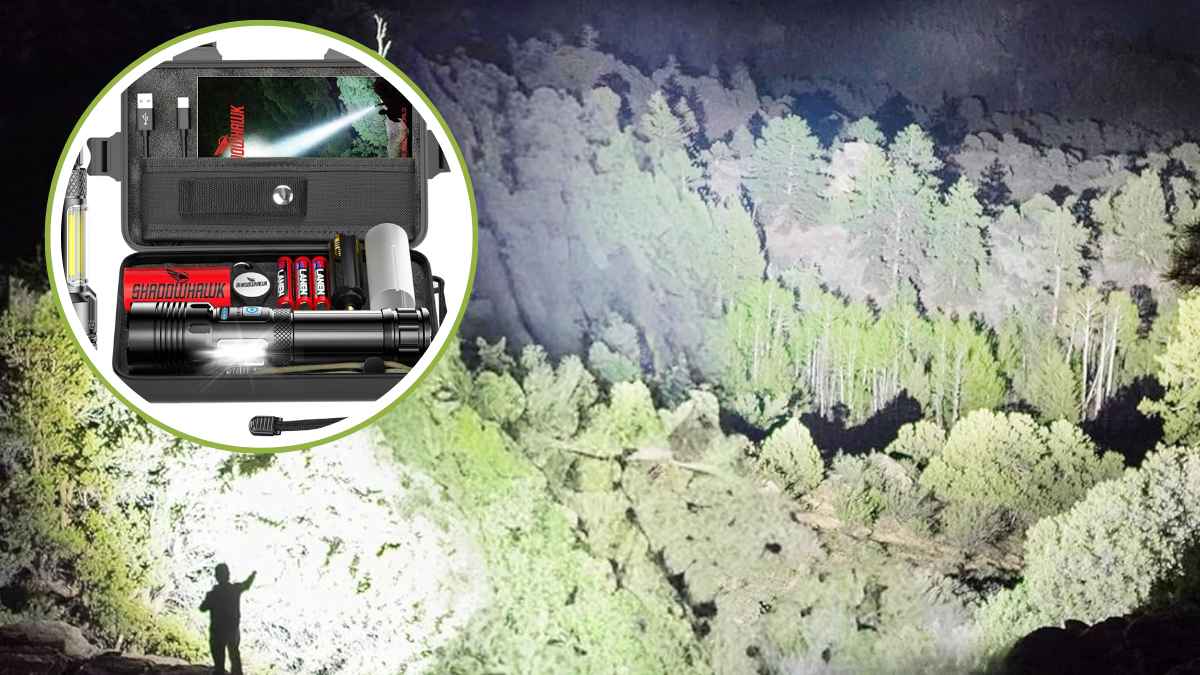 Linterna potente Shadowhawk para campo y emergencias con alcance de 1000 metros