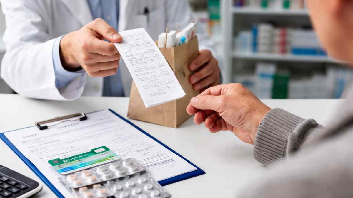 Farmacéutico entrega ticket y medicamentos a mutualista para solicitar devolución de gastos de farmacia