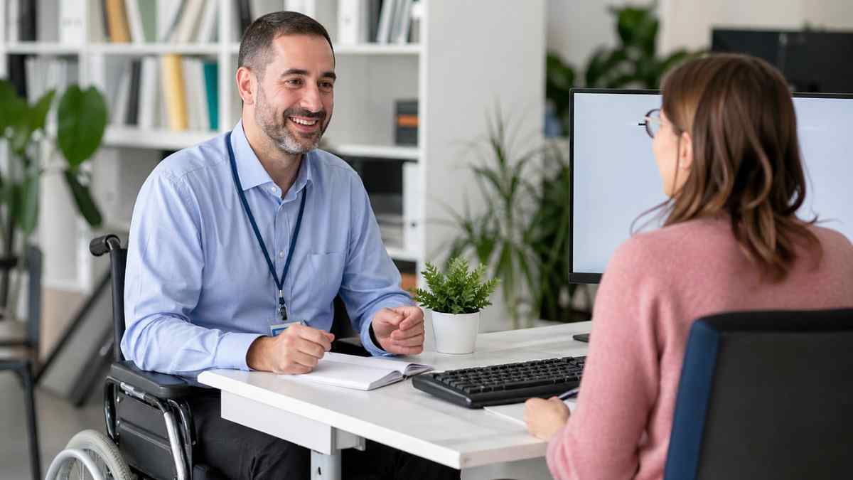 Persona con discapacidad en entrevista laboral del programa Emplea tu capacidad en la Comunidad de Madrid
