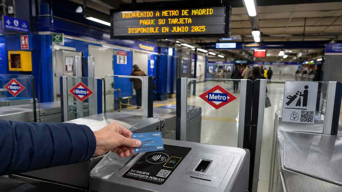 Pago con tarjeta bancaria en los tornos del Metro de Madrid desde junio