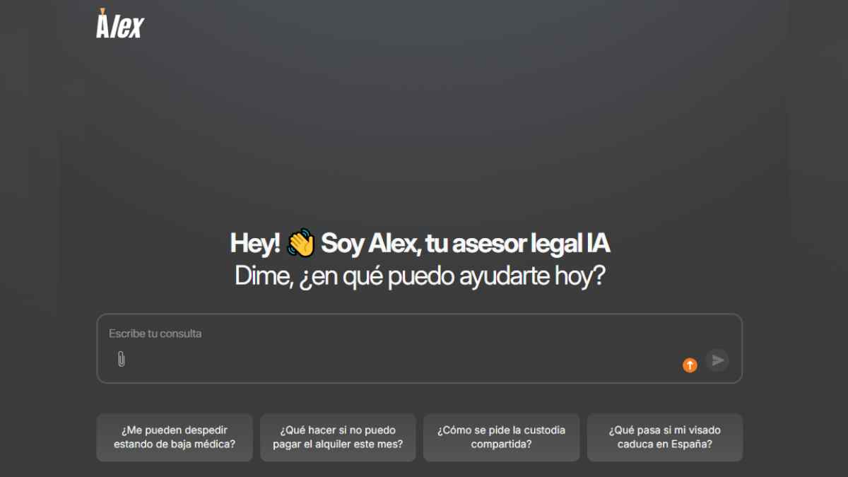 ALEX, asistente legal online 24 horas para resolver dudas sobre despidos, alquileres, herencias y extranjería