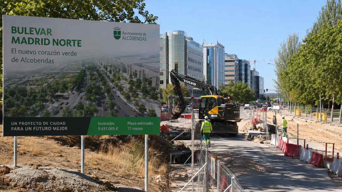 Obras del Bulevar Madrid Norte en Alcobendas para conectar con Madrid Nuevo Norte
