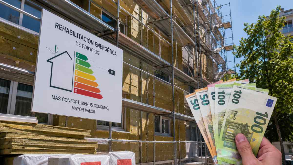Comunidad de vecinos realizando obras de eficiencia energética para recuperar hasta 40.000 euros en ayudas