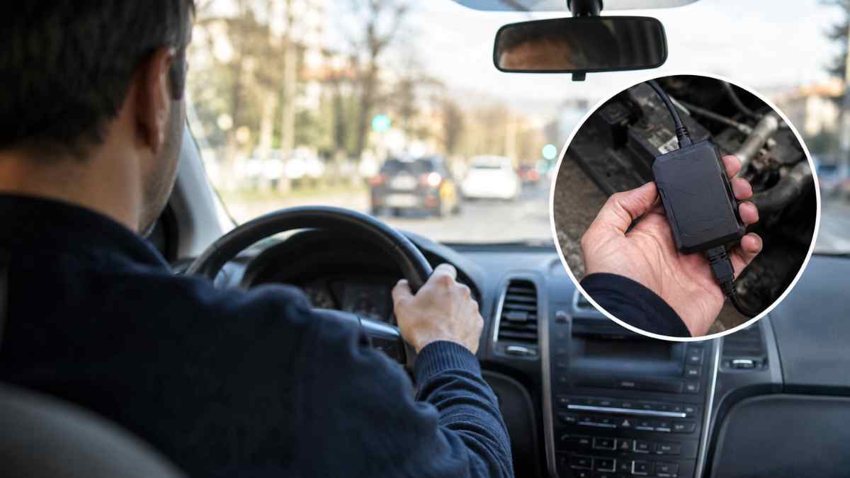 Trabajador de baja laboral conduciendo mientras un GPS oculto en su coche registra sus movimientos