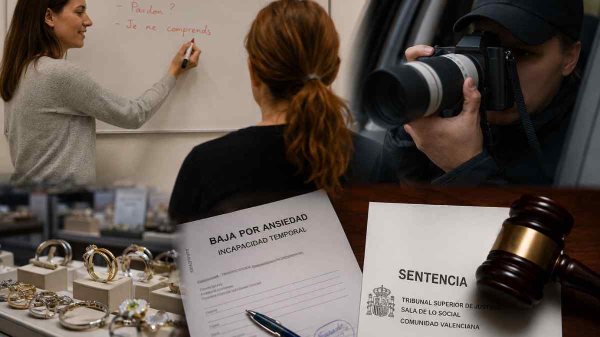 Detective investiga a una empleada de joyería de baja por ansiedad tras descubrir que daba clases particulares de francés
