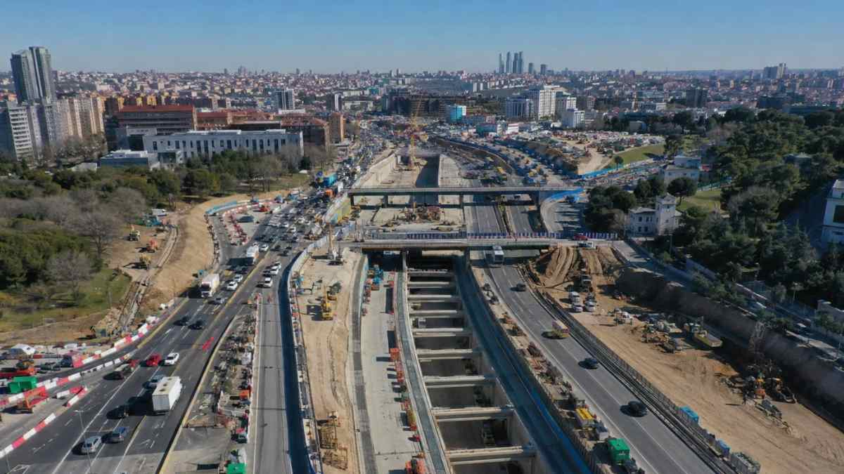 Obras del soterramiento de la A-5 en Madrid con el proyecto de ampliación hasta la M-40