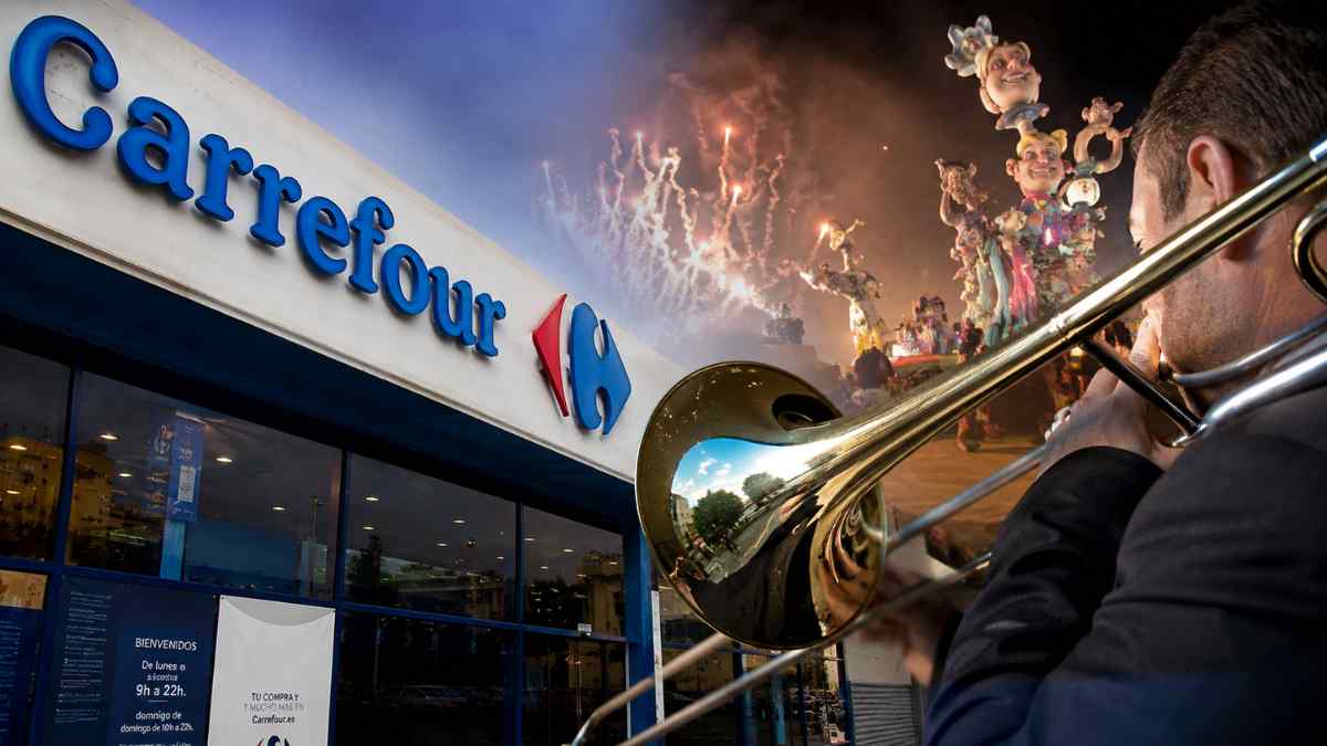 Recepcionista de Carrefour tocando el trombón en las Hogueras de Alicante durante una baja por depresión