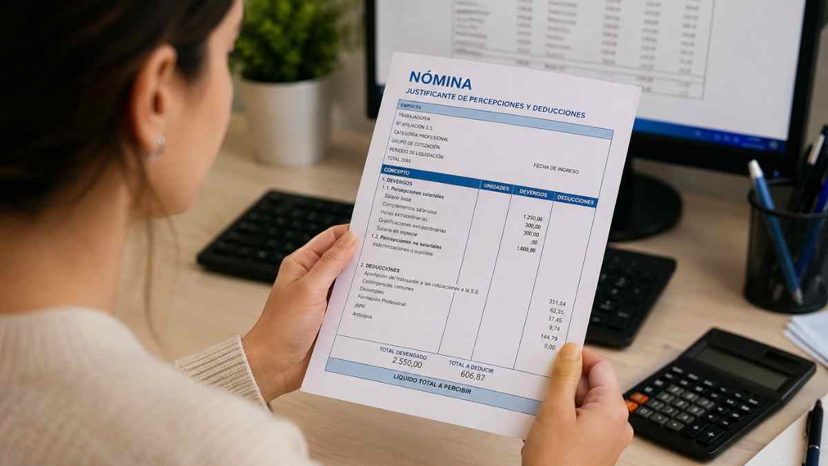 Trabajadora revisando una nómina ante la posible pérdida de la paga extra de verano según el convenio colectivo