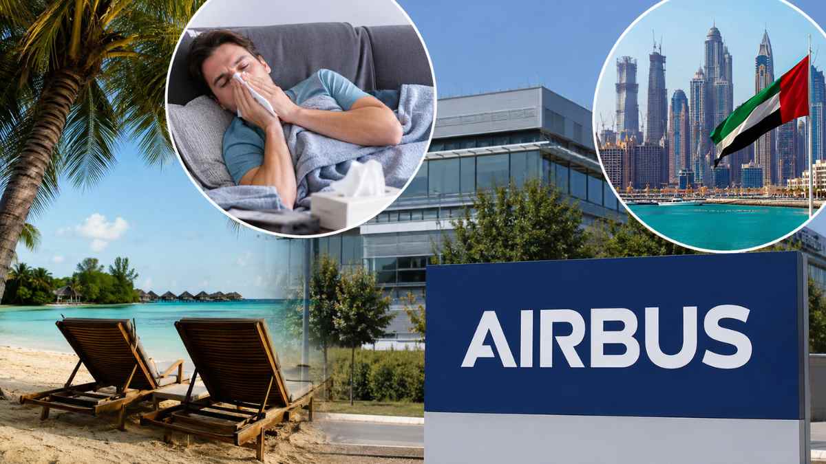 Trabajador de Airbus durante una baja por COVID relacionada con un viaje entre Maldivas y Dubái