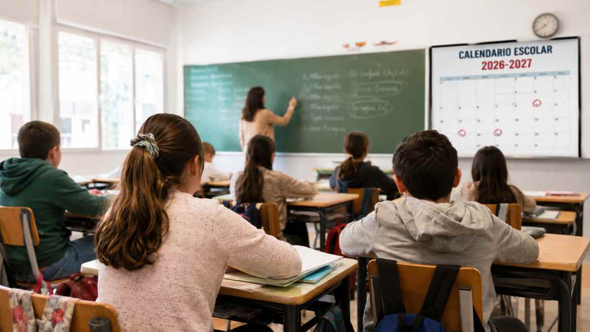 Alumnos en un aula durante una clase en un colegio de Madrid durante el calendario escolar 2026-2027