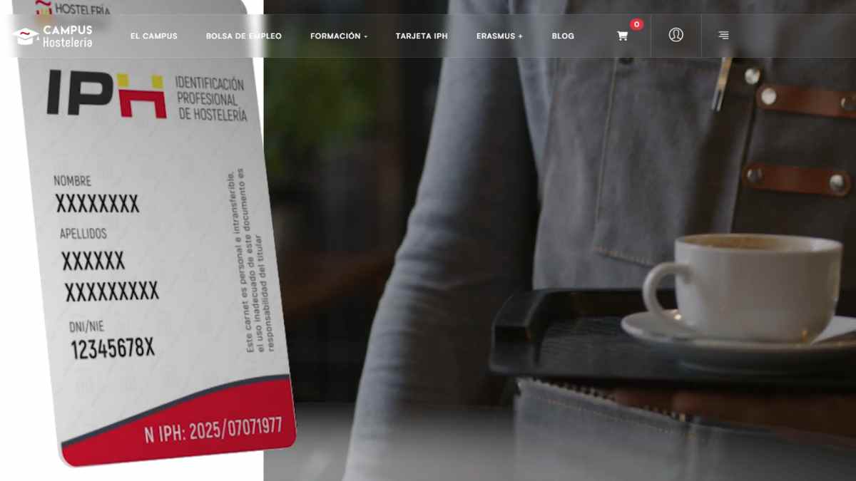 Tarjeta de Identificación Profesional de Hostelería en la plataforma Campus Hostelería para acceder a ofertas de empleo del sector