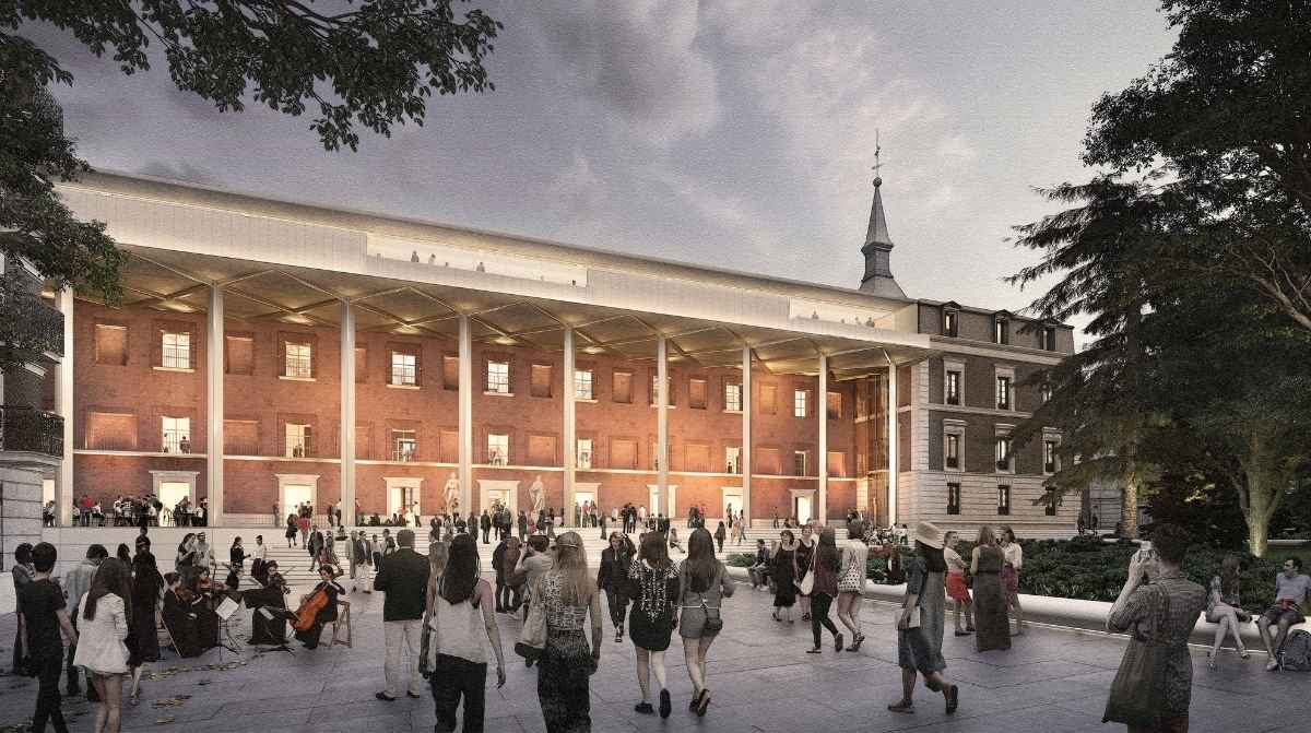 Recreación del futuro Salón de Reinos del Museo del Prado tras la rehabilitación diseñada por Norman Foster