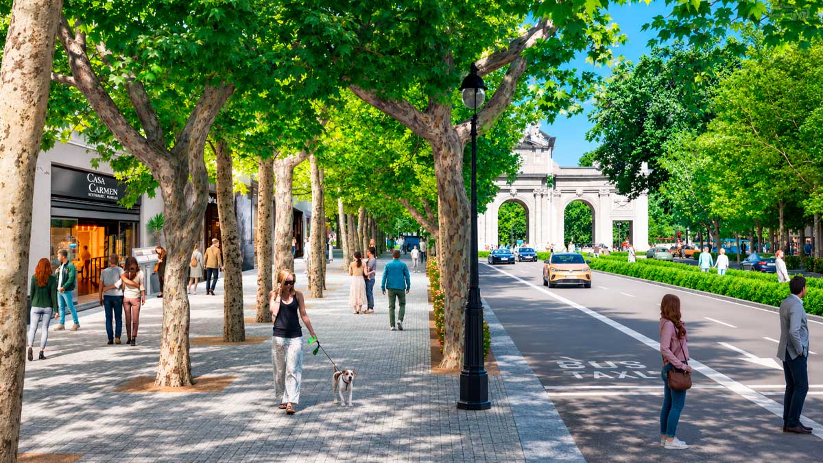 Obras en el paseo central de la Puerta de Alcalá con restricciones de tráfico
