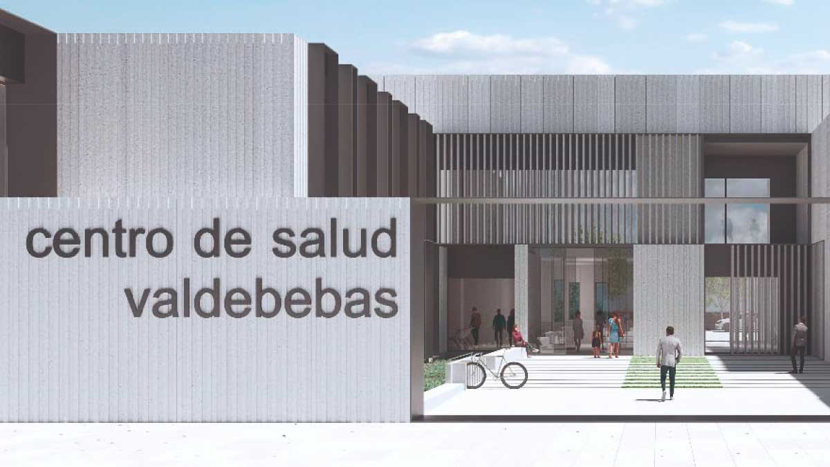 Fachada del centro de salud Valdebebas, uno de los nuevos centros de salud en Madrid