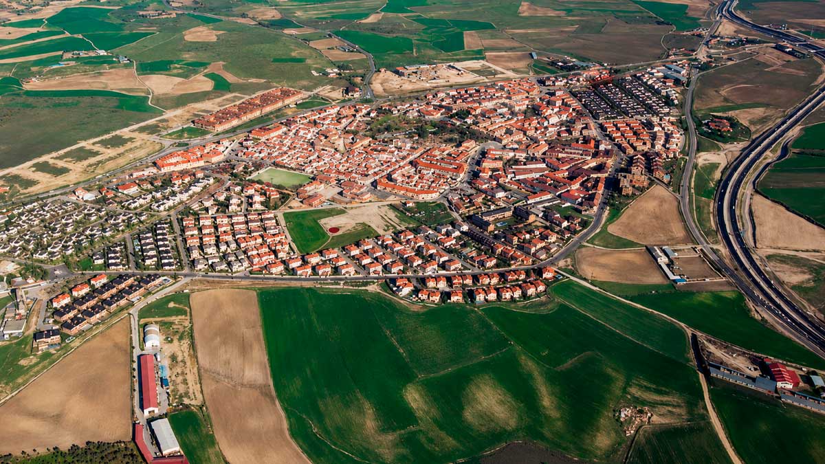 Vista aérea del municipio de Brunete y su desarrollo urbanístico actual