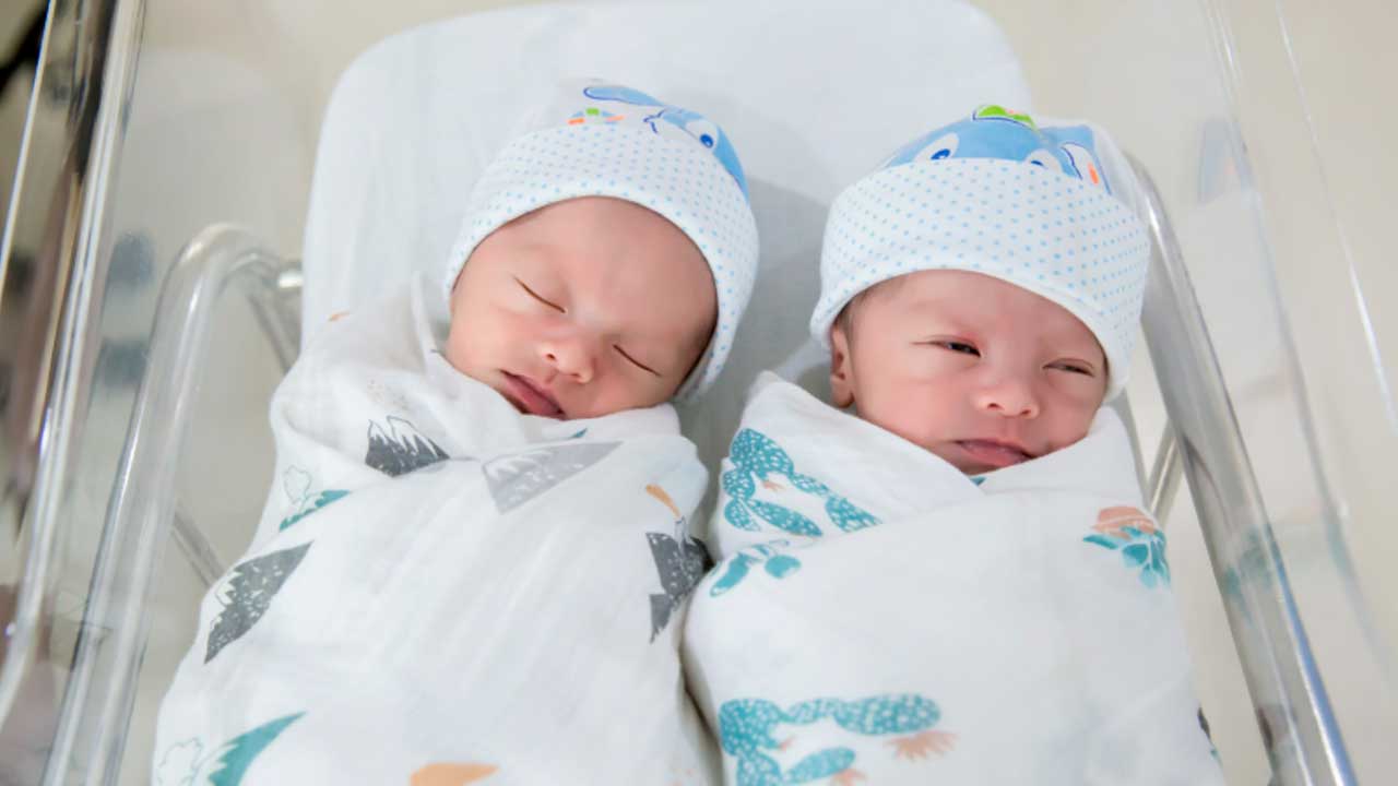 Dos bebés gemelos beneficiarios de la ayuda de 3.600 euros en Madrid