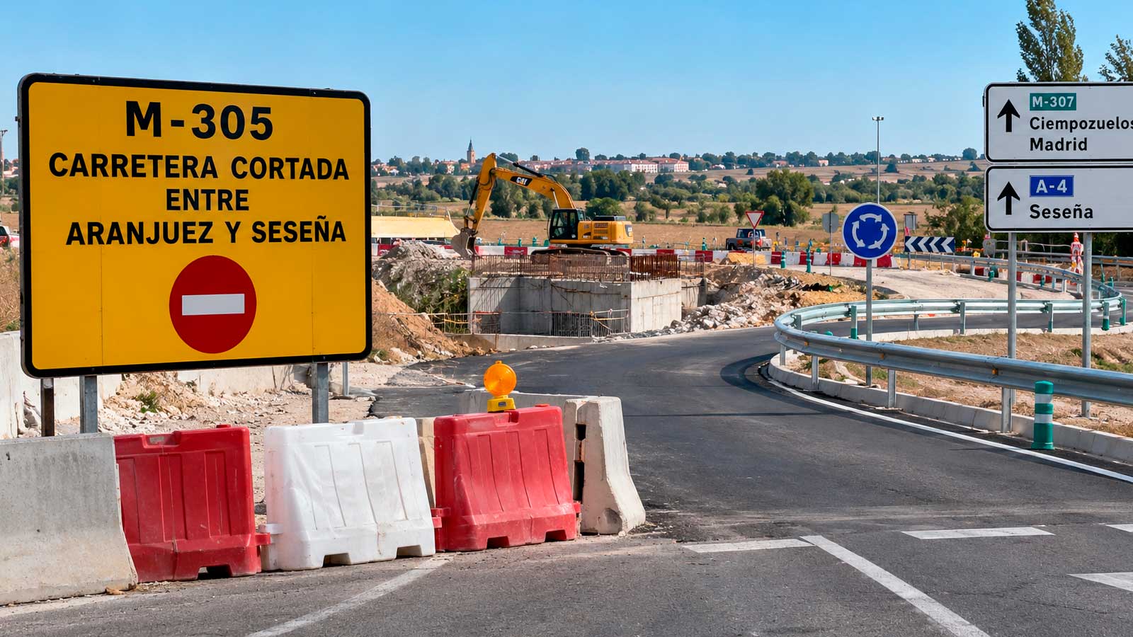 Desvío por el corte de la M-305 entre Aranjuez y Seseña