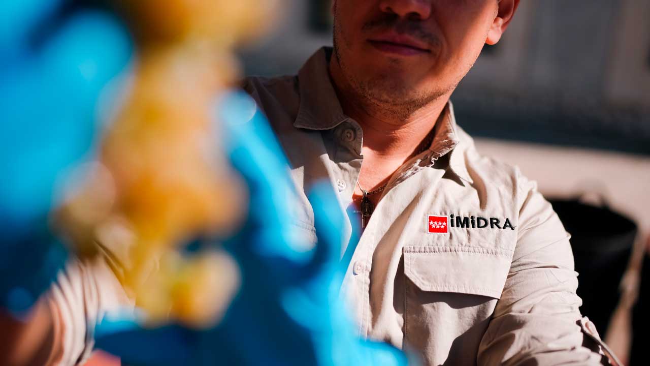 Técnico del IMIDRA durante su trabajo en un laboratorio