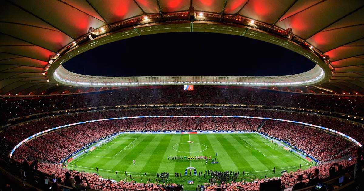 Estadio Metropolitano de Madrid durante un partido de fútbol