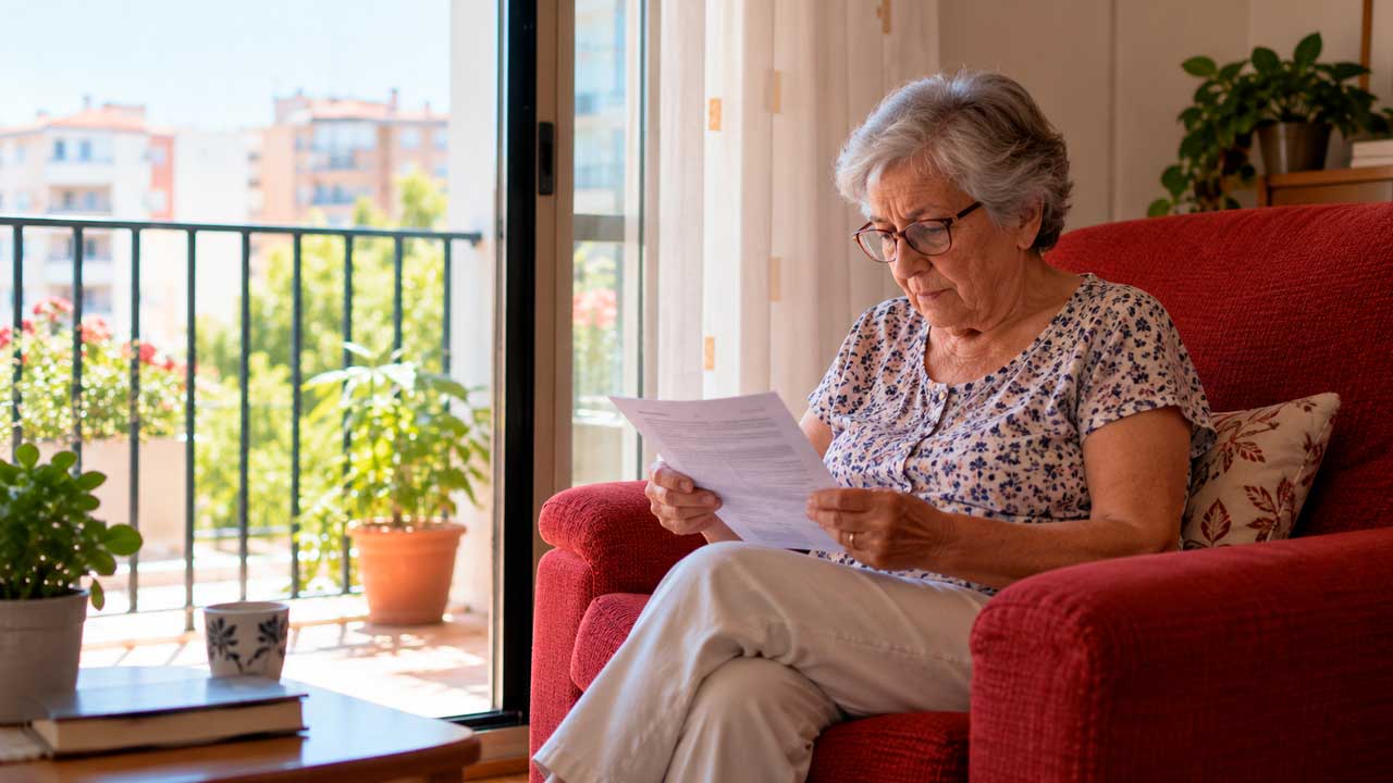 Mujer mayor en un piso tutelado para mayores de 65 años en Madrid