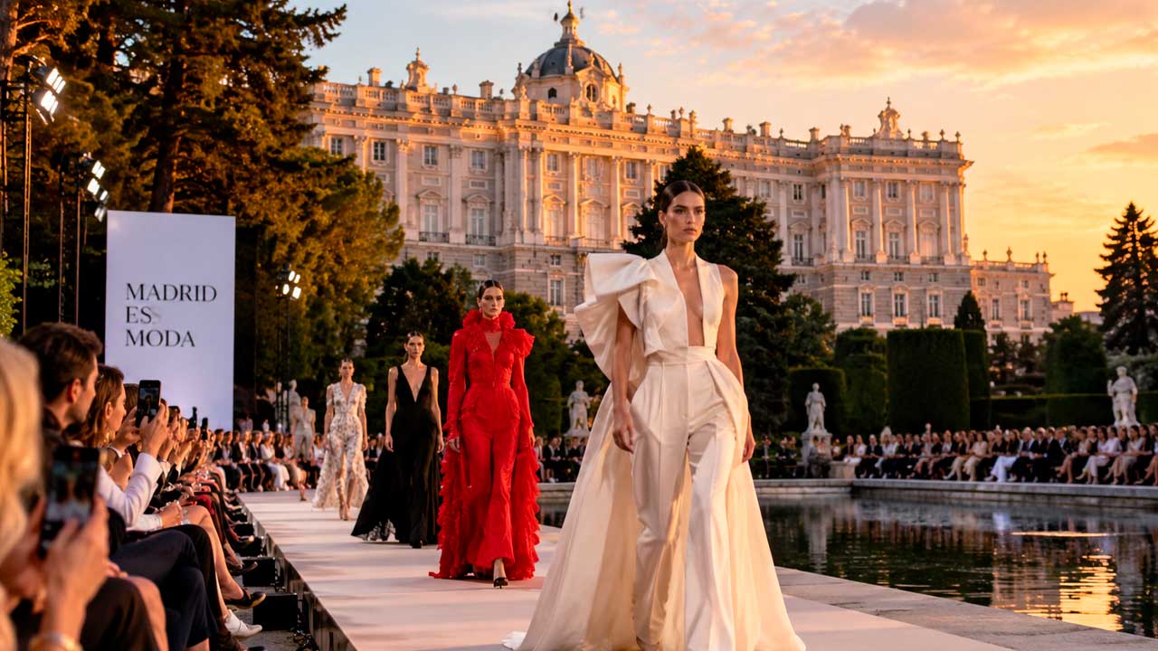 Desfile de Madrid es Moda en los Jardines de Sabatini junto al Palacio Real