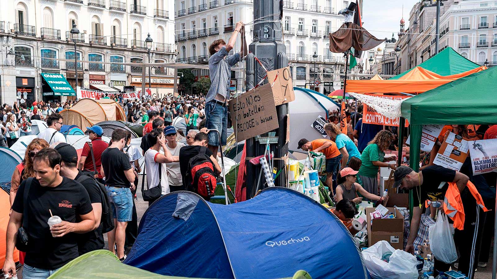 Protesta en la Puerta del Sol contra la nueva Ley del Suelo de Madrid
