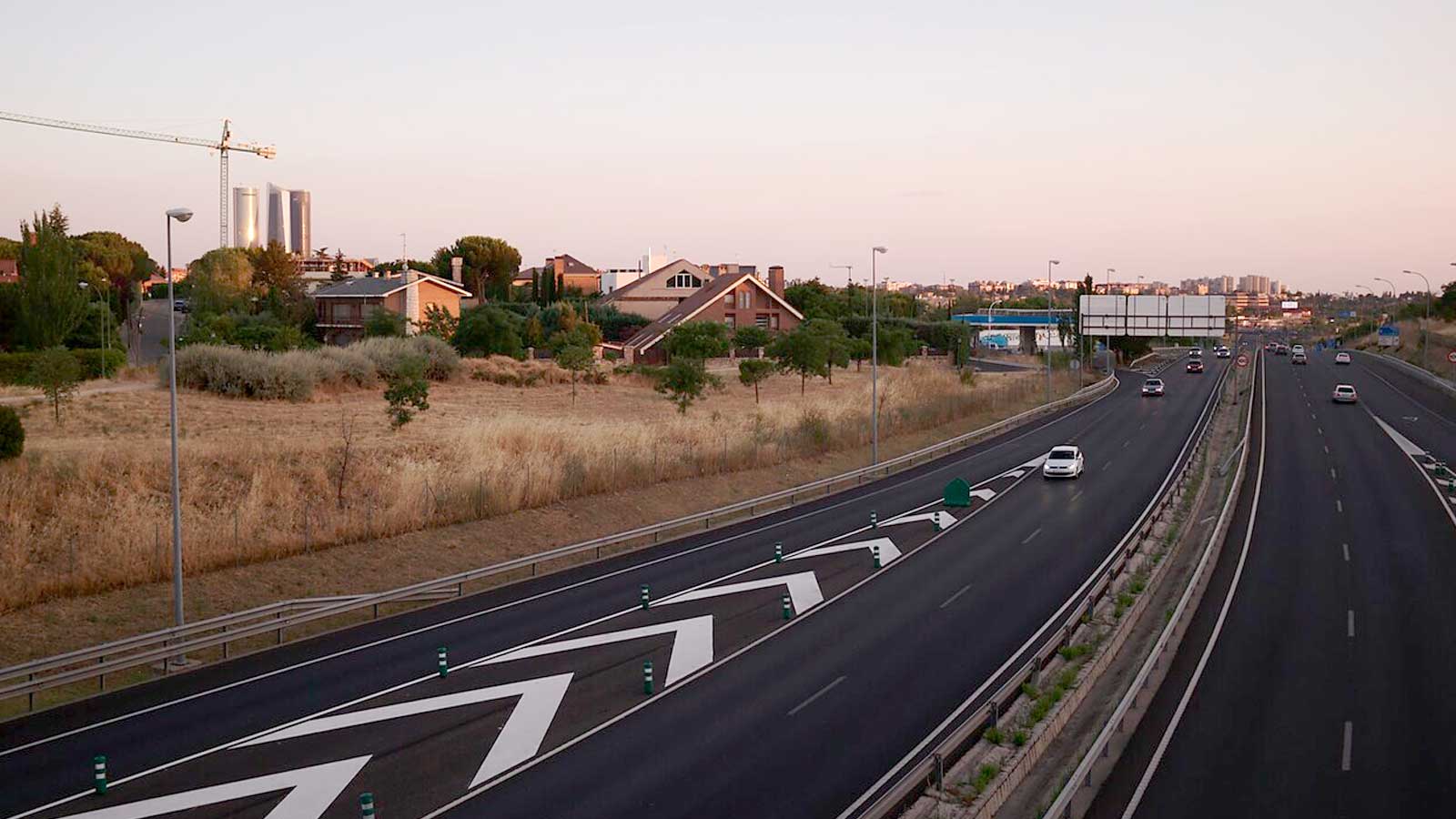 Carretera M-607 en la Comunidad de Madrid, afectada por cortes de tráfico entre Colmenar Viejo y Cerceda.