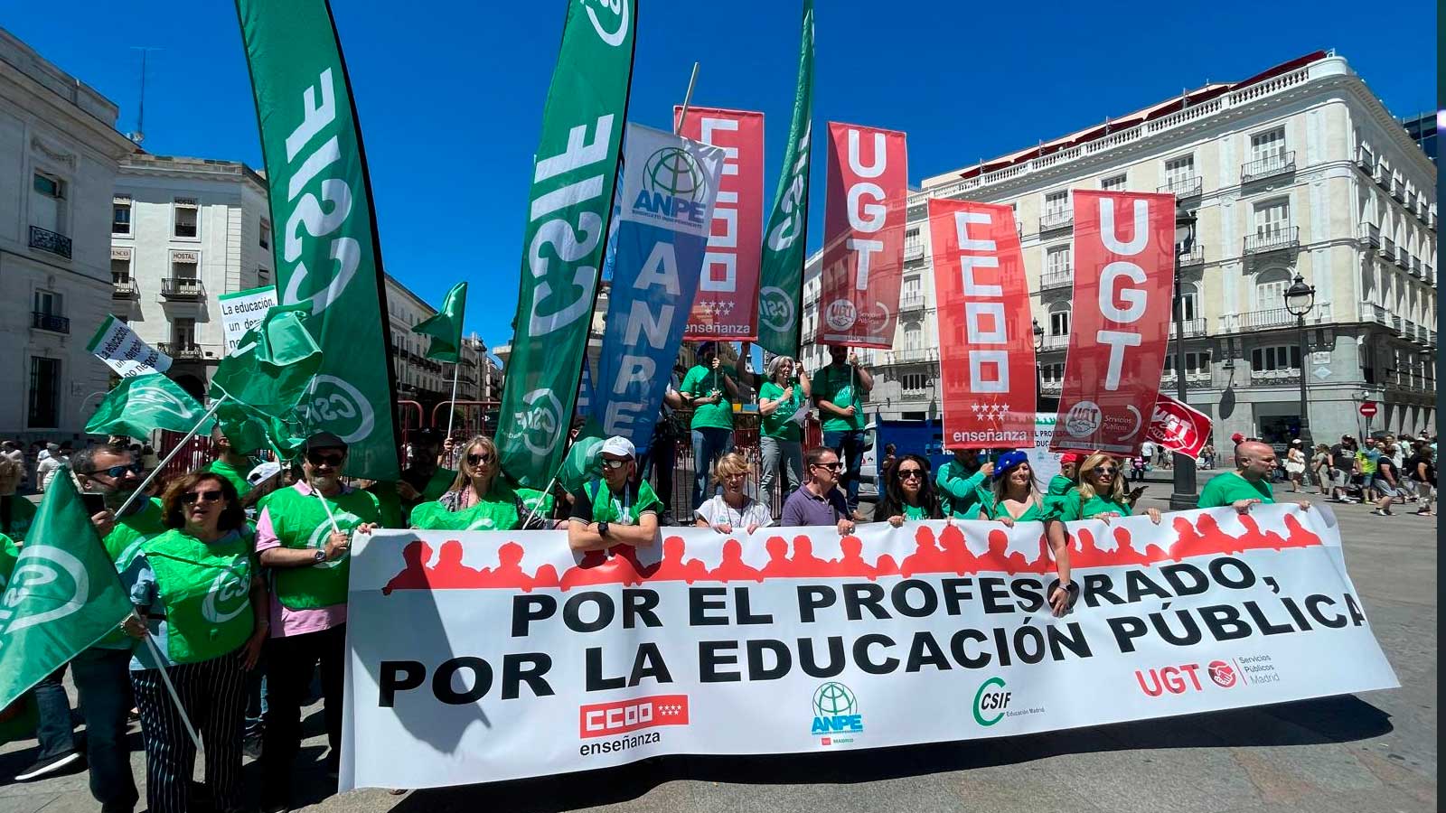 Profesores se movilizan en Madrid por la educación pública antes de la huelga del 14 de octubre