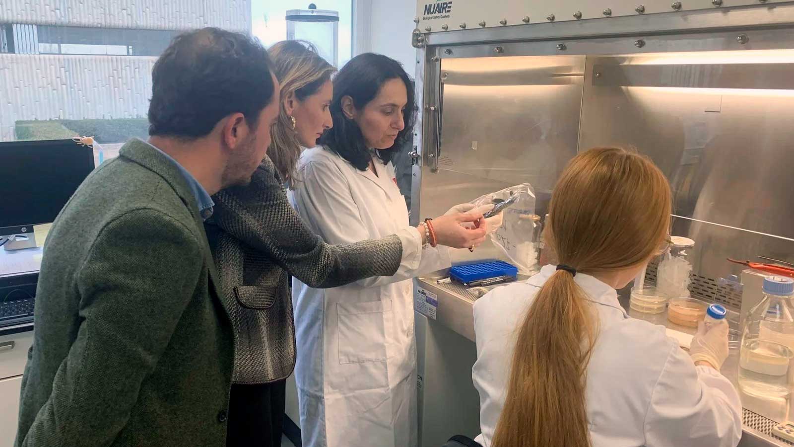 Personal investigador trabajando en un laboratorio del IMIDRA de la Comunidad de Madrid.