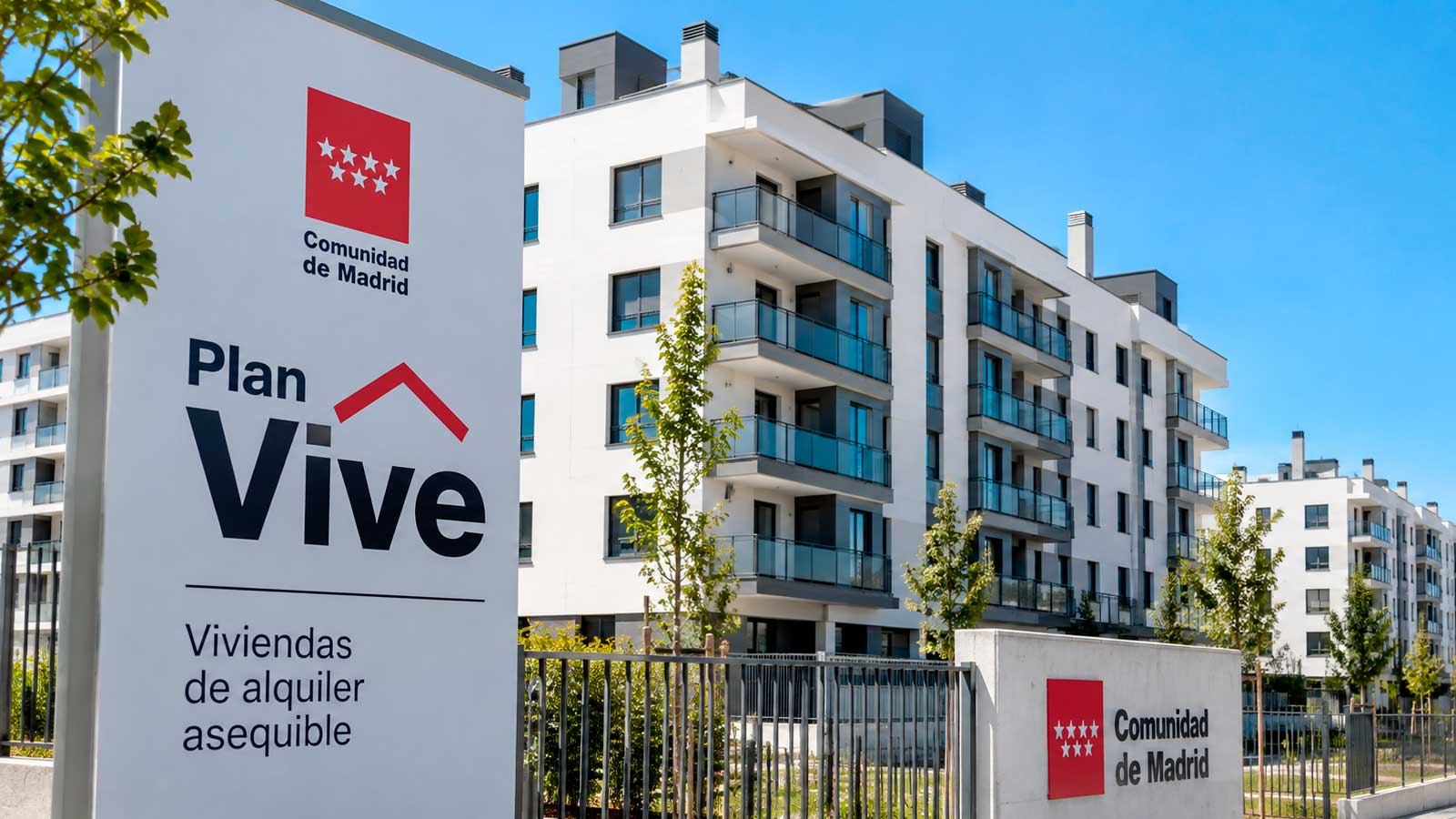 Promoción de viviendas de alquiler asequible del Plan Vive de la Comunidad de Madrid.