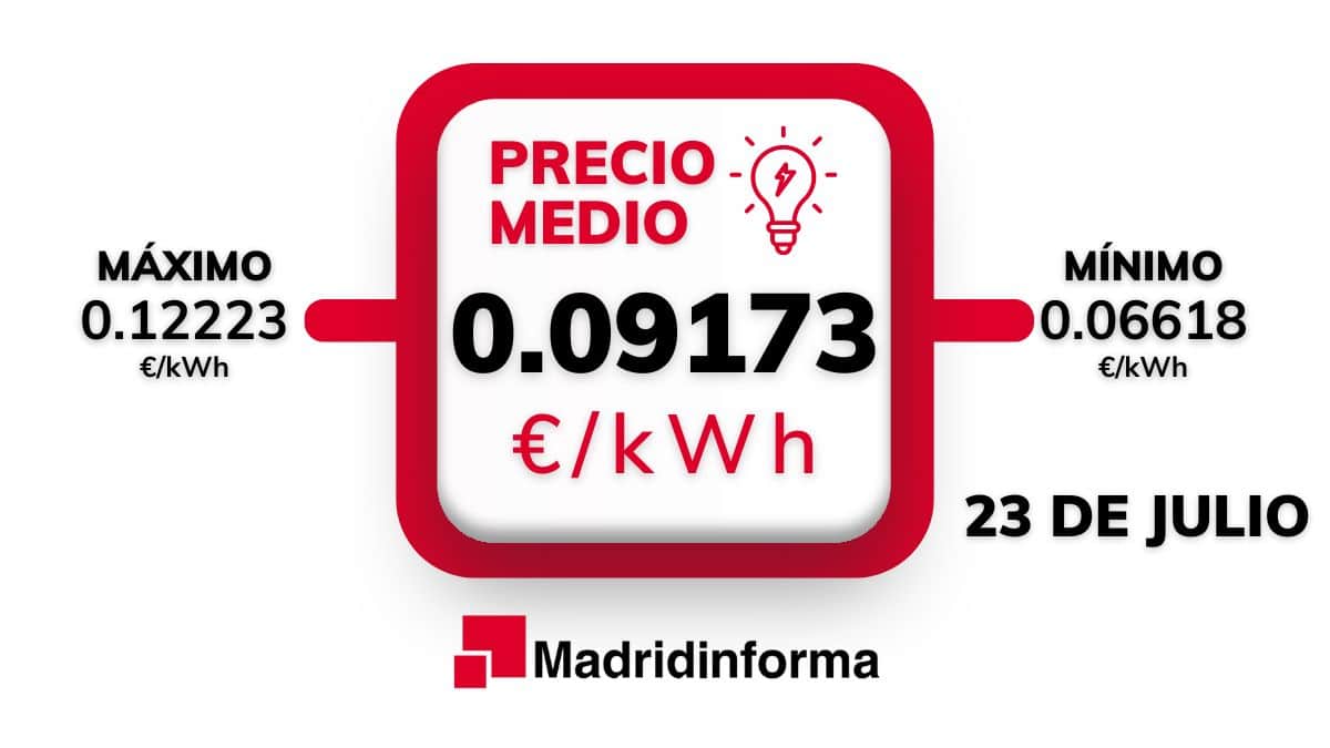 El precio medio de la luz 23 de julio de 2024